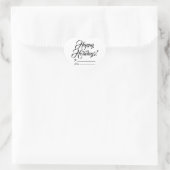 Sticker Cœur Joyeuses fêtes noir blanc à partir de script blanc (Sac)