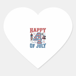 Sticker Cœur Joyeux 4 juillet Design vectoriel vintage patrioti