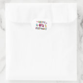Sticker Cœur Joyeux 4e anniversaire. 4 ans b-jour. (Sac)