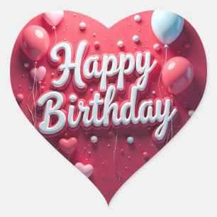 Sticker Cœur Joyeux anniversaire