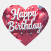 Sticker Cœur Joyeux anniversaire (Devant)