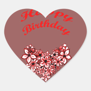 Sticker Cœur Joyeux anniversaire 2