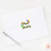 Sticker Cœur Joyeux anniversaire avec ballons 2 (Enveloppe)