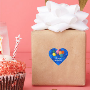 Sticker Cœur "Joyeux anniversaire", Ballons de fête