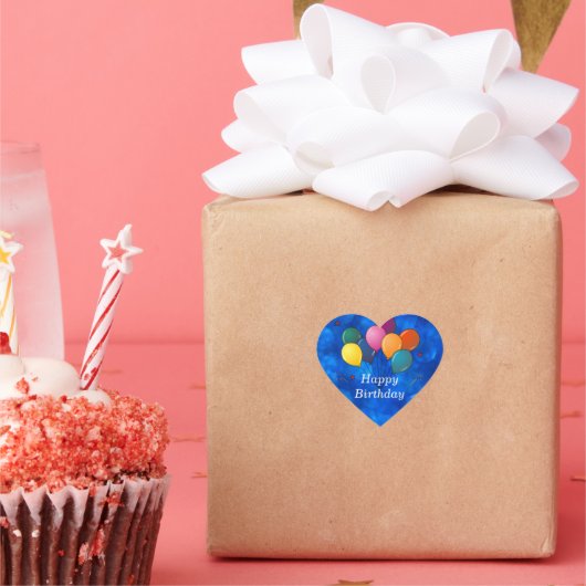 Sticker Cœur "Joyeux anniversaire", Ballons de fête (Fête)