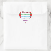 Sticker Cœur Joyeux anniversaire de voeux Script Acrylique Roug (Sac)
