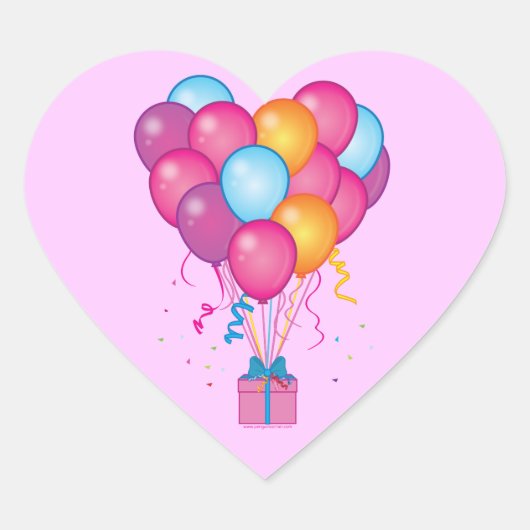 Sticker Cœur Joyeux anniversaire du coeur (Devant)