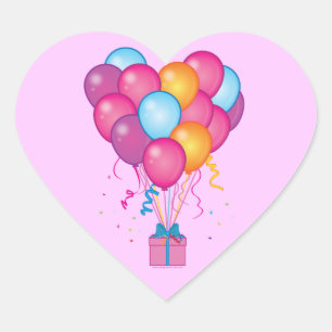 Sticker Cœur Joyeux anniversaire du coeur