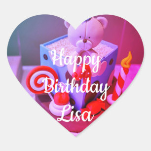 Sticker Cœur Joyeux anniversaire Lisa