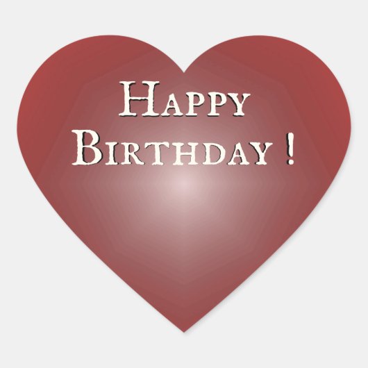 Sticker Cœur Joyeux anniversaire Red Heart Glow (Devant)