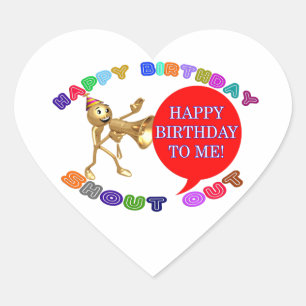 Sticker Cœur Joyeux Anniversaire Shoutout Joyeux Anniversaire P