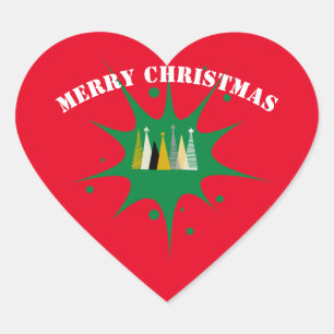 Sticker Cœur Joyeux Coeur de Noël