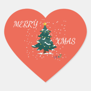 Sticker Cœur Joyeux Coeur de Noël