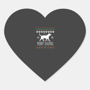 Sticker Cœur Joyeux Dogmas Noël Chien Vecteur