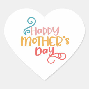 Sticker Cœur Joyeux Fête des mères Swirl cadeau Extraordinaire