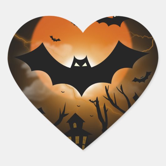 Sticker Cœur Joyeux Halloween (Devant)