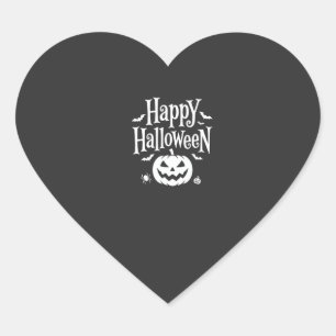 Sticker Cœur Joyeux Halloween Citrouille Chauve-Souris Araignée