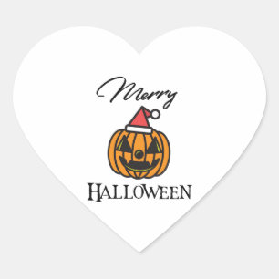 Sticker Cœur Joyeux Halloween, Noël d'Halloween, Humour Hallow