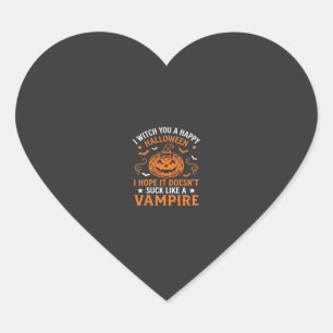 Sticker Cœur Joyeux Halloween Vampire Citrouille Sorcière Chape