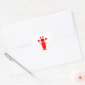 Sticker Cœur Joyeux homard (Enveloppe)