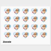 Sticker Cœur Joyeux Howliday LonghEI Dachshund (Feuille)