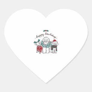 Sticker Cœur Joyeux Howlidays Funny Chien cadeau de Noël