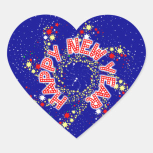 Sticker Cœur Joyeux Jour de l'année Pin Wheel