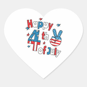 Sticker Cœur Joyeux Jour de l'Indépendance 4 juillet