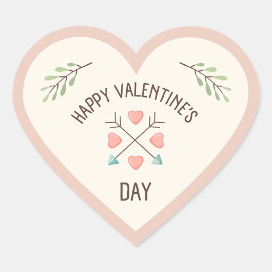 Sticker Cœur Joyeux jour de Valentines - Flèches (Devant)