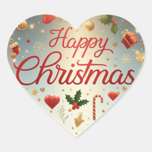 Sticker Cœur Joyeux Noël