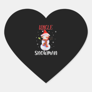 Sticker Cœur Joyeux Noël 2020 Oncle Snowman En Masque Pajama