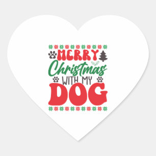 Sticker Cœur Joyeux Noël avec mon chien-01