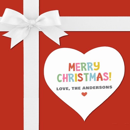 Sticker Cœur Joyeux Noël coloré moderne