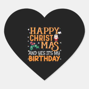 Sticker Cœur Joyeux Noël et oui c'est mon anniversaire