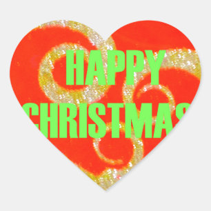 Sticker Cœur Joyeux Noël Golden Red Snowflex.jpg
