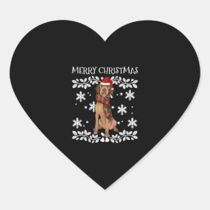 Sticker Cœur Joyeux Noël Ornement À poils durs Vizsla Noël