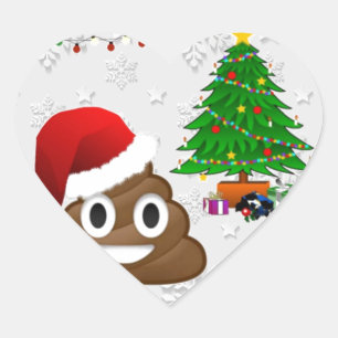 Sticker Cœur joyeux noël poo émoji