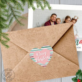 Sticker Cœur Joyeux Noël rayé