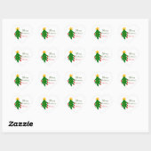 Sticker Cœur Joyeux Noël rouge vert Noël ajouter le nom (Feuille)