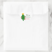 Sticker Cœur Joyeux Noël rouge vert Noël ajouter le nom (Sac)