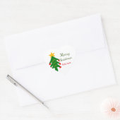 Sticker Cœur Joyeux Noël rouge vert Noël ajouter le nom (Enveloppe)