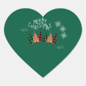 Sticker Cœur Joyeux Noël vert (Devant)