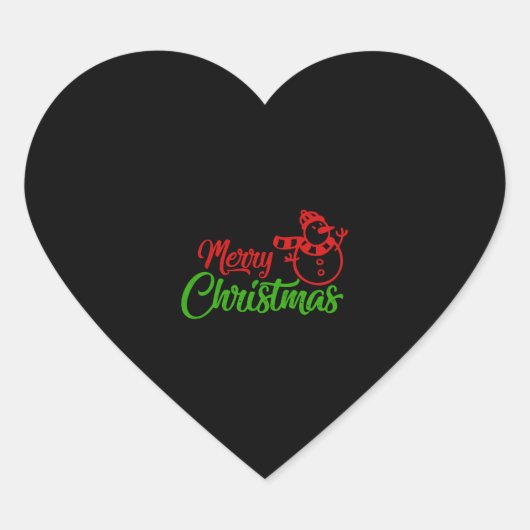 Sticker Cœur Joyeux Noël X Snowman (Devant)