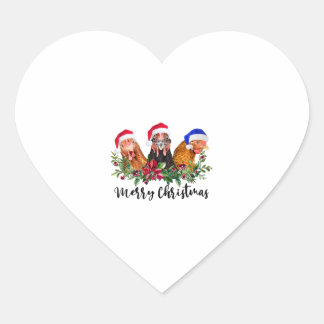 Sticker Cœur Joyeux poulet de Noël