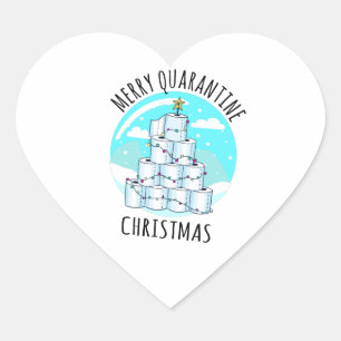 Sticker Cœur Joyeux Quarantaine Arbre de Noël Papier toilette