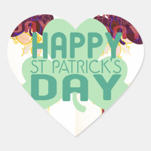 Sticker Cœur Joyeux Saint Patrick's Day Lovely Art Print