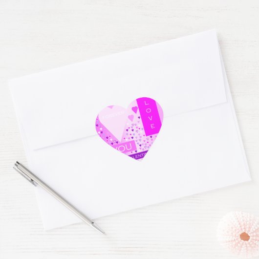 Sticker Cœur Joyeux Saint Valentin (Enveloppe)