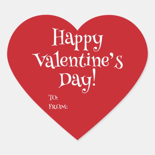 Sticker Cœur Joyeux Saint Valentin rouge à blanc mignon (Devant)