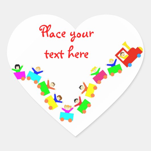 Sticker Cœur Joyeux Train pour enfants (Devant)