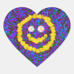 Sticker Cœur Joyeux visage Dandelion Fleurs